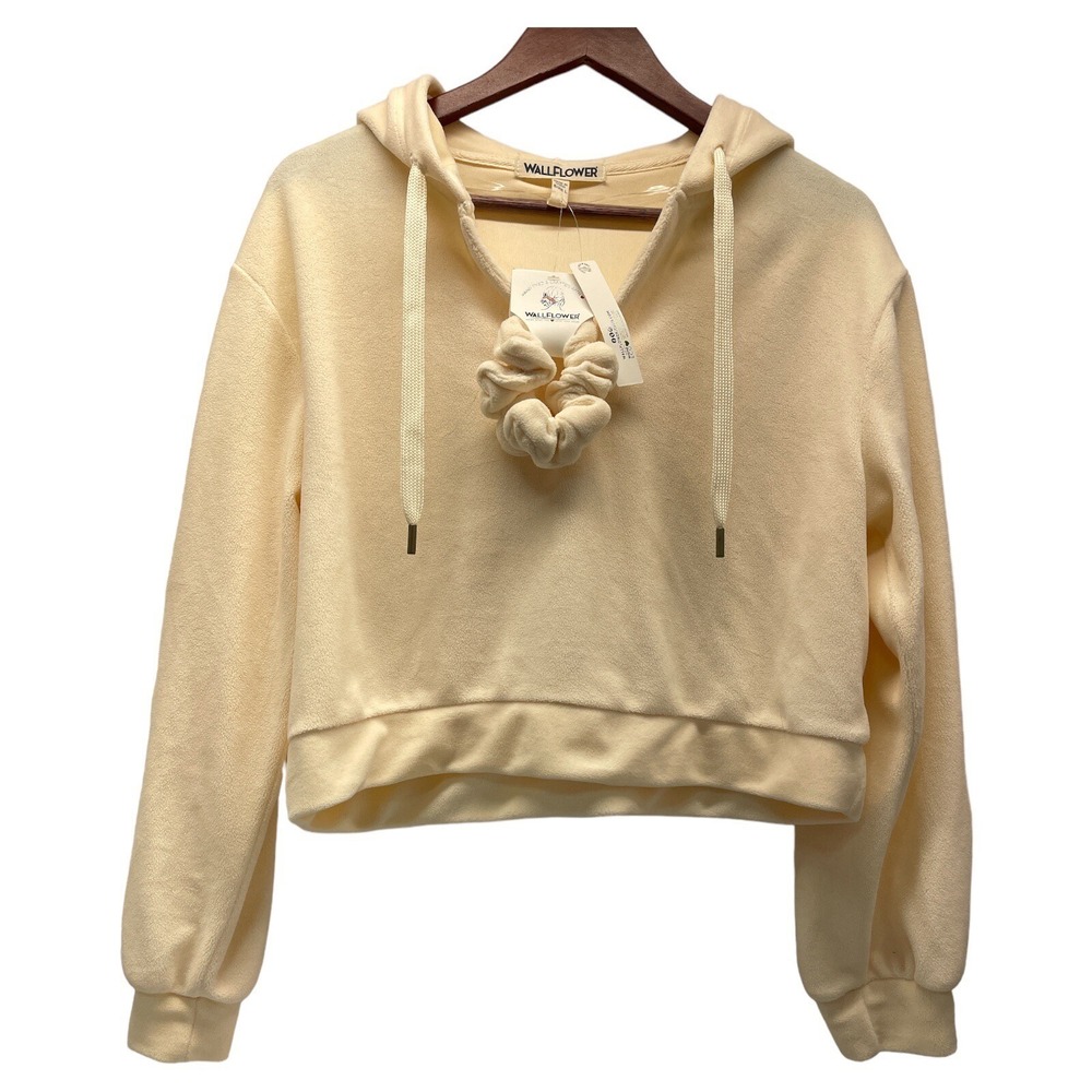 Wallflower Women's‎ /junior Size Large W/Scrunchy Cream Color Short Hoodie